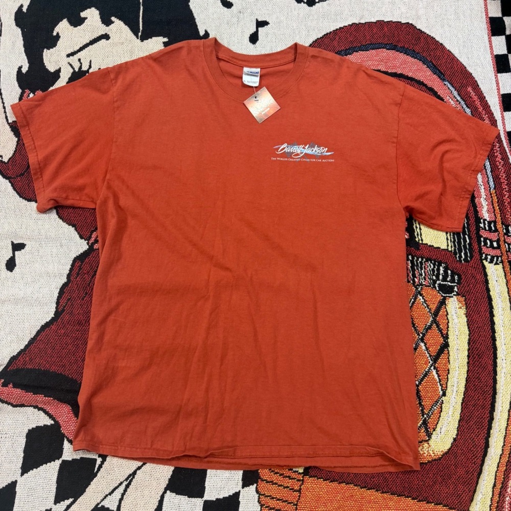 Barrett-Jackson Scottsdale Arizona Car Auction Graphic T-Shirt Orange Mens XL